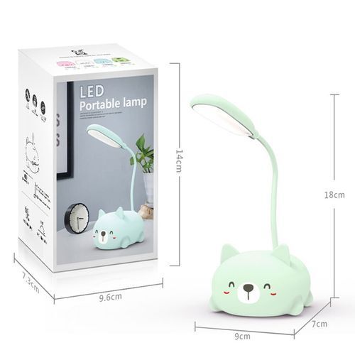 Cartoon Cat Design LED Reading Lamp Eye Protection-Green