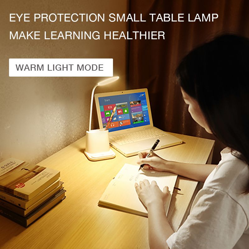 Led Small Desk Lamp Touch Adjustment Usb Rechargeable Table
