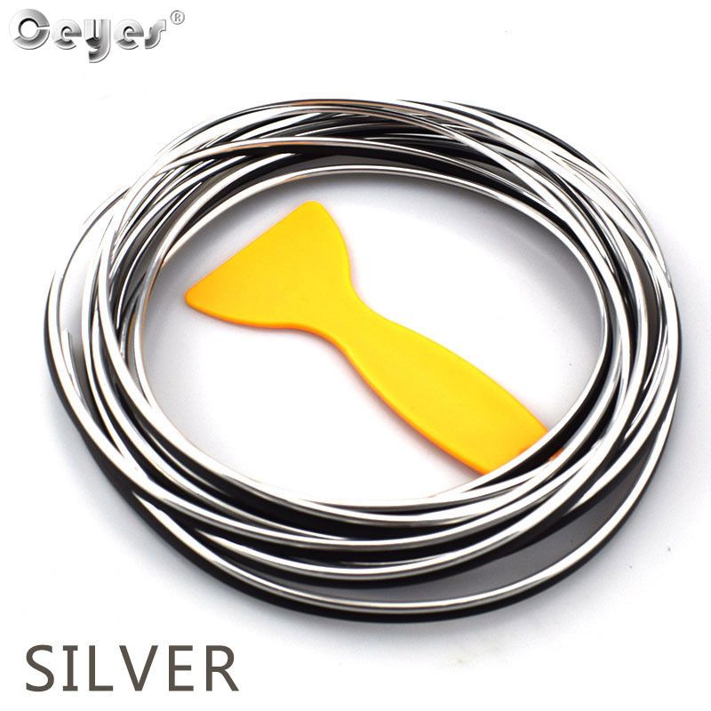 Ceyes Strip Car Universal Edge Moulding Chrome Dashboard Door 5M Interior Styling Trim Seal Exterior Decoration Auto Accessories