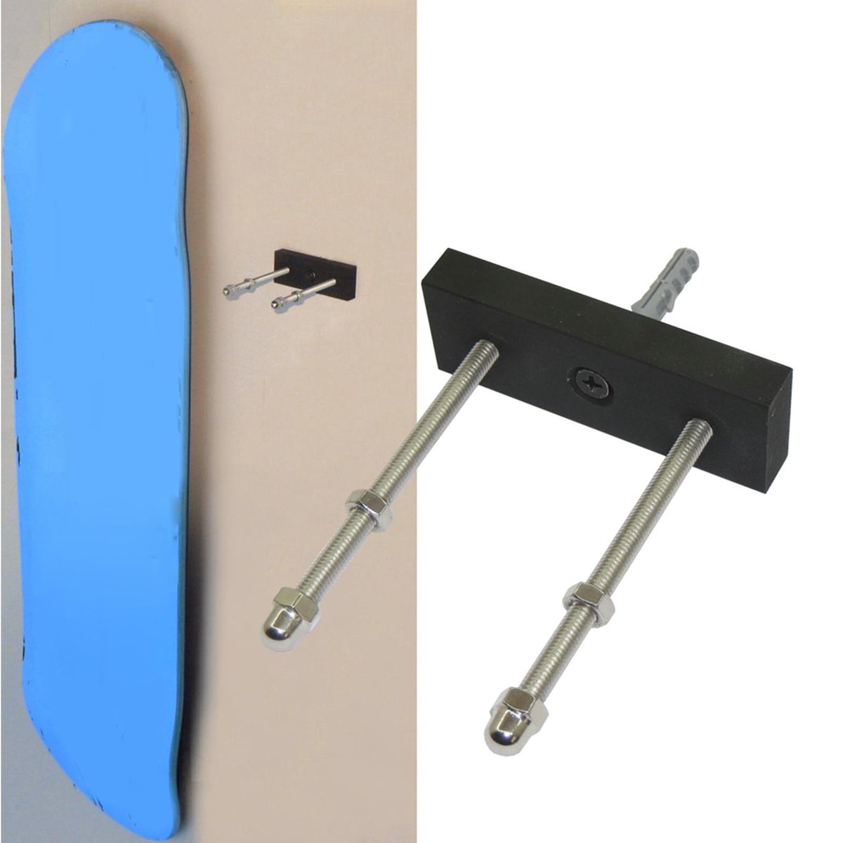 2x Hanging Skateboard Rack Storage Shelf Display Wall