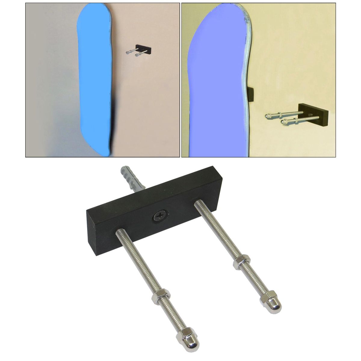 2x Hanging Skateboard Rack Storage Shelf Display Wall