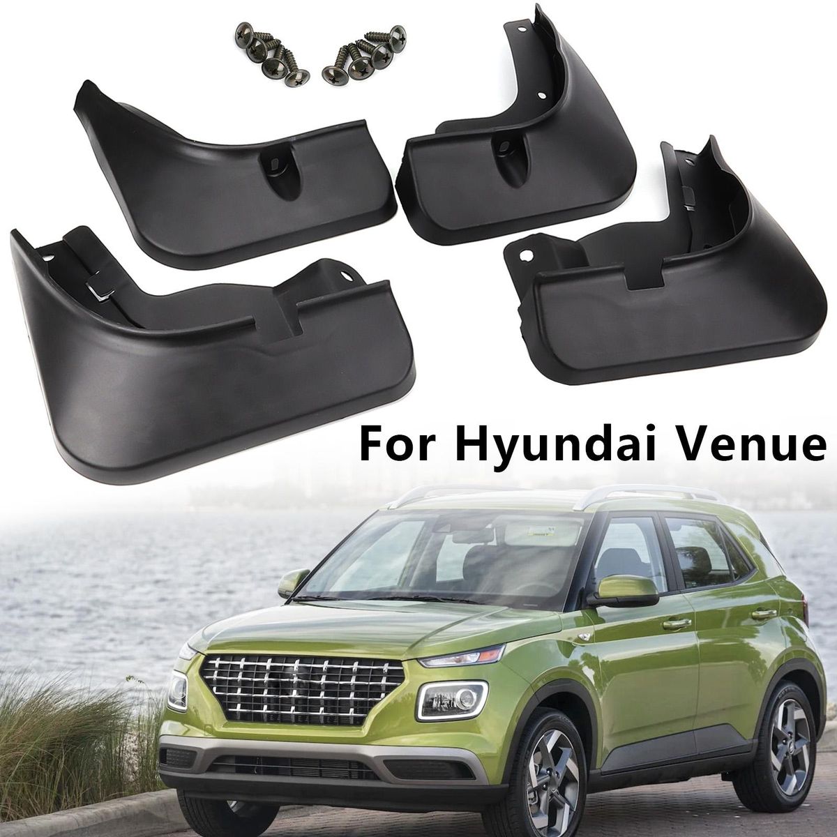 4x Flaps For Hyundai Venue QX 2023 Sp Guards Fender MudFlaps Front Rear Mudguards Car Accessories