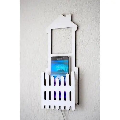 Mobile Phone Holder Decorative Wood Home Mobile Charger Socket Robe Hook