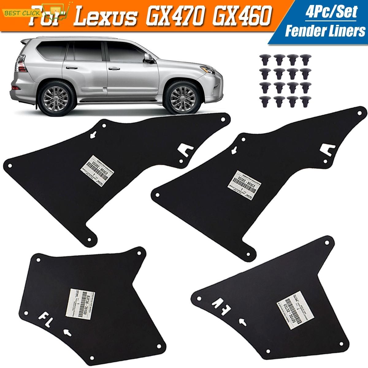 Apron Seal Flaps Shield For Lexus GX470 GX460 GX 470 460 2003 Guards Mudflaps W   Clips  Fender Liners Sp
