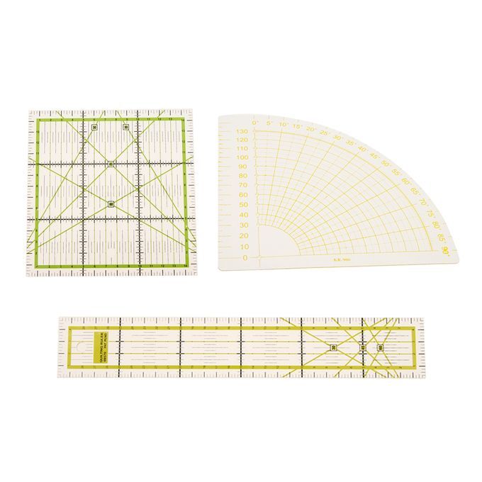 3x Rectangle Square Sector Plastic Quilt Patchwork Ruler DIY Sewing