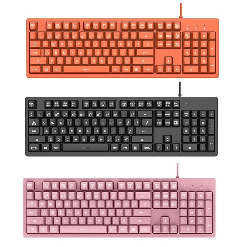 104Pcs Universal Wear-resistant Round-shape Keycaps-Yellow