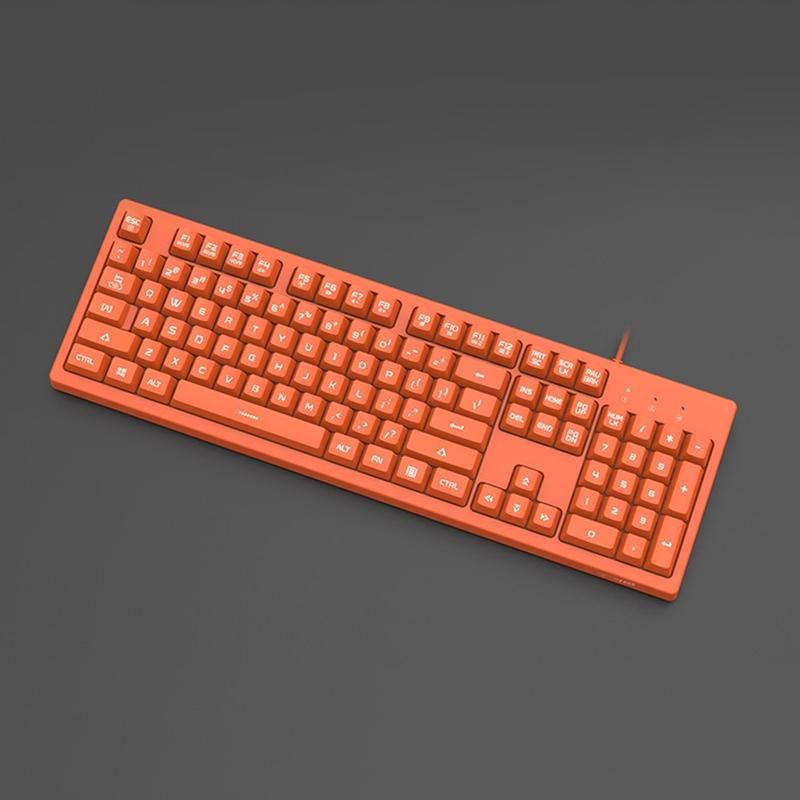104Pcs Universal Wear-resistant Round-shape Keycaps-Yellow