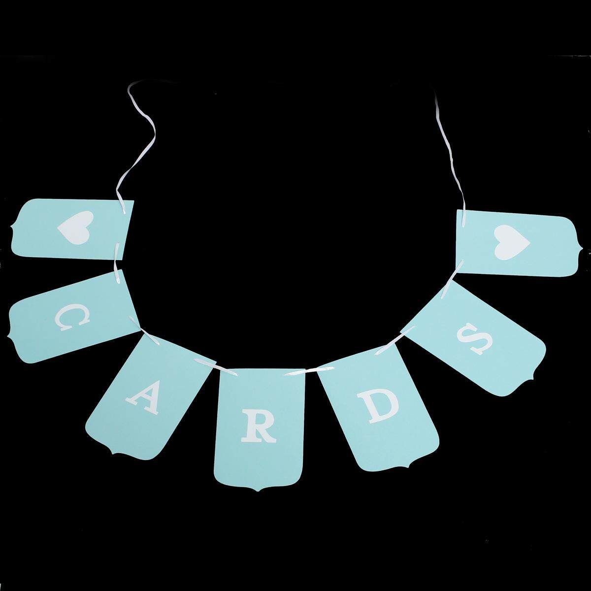 CARDS Wedding/Engagement Banner Pale Teal -Bunting Sign/garland-Wishing Well