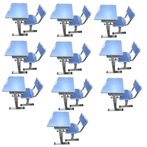 Excell Student's Study Table & Chair - Blue - 10 Pieces