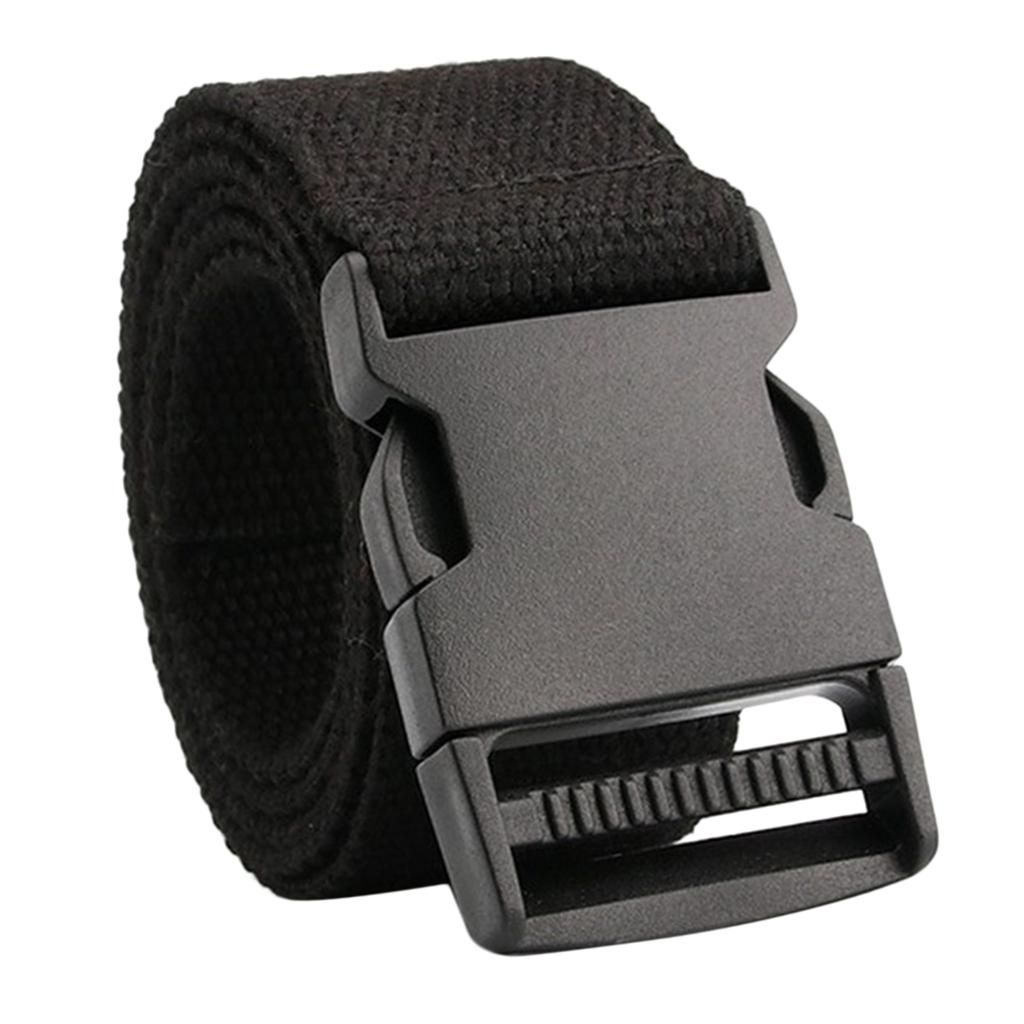 Canvas Webbing Belt Sports Long Web Belt Trouser Jeans Black