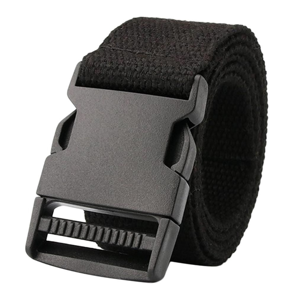 Canvas Webbing Belt Sports Long Web Belt Trouser Jeans Black