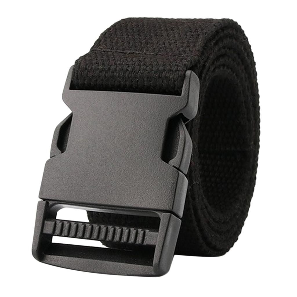Canvas Webbing Belt Sports Long Web Belt Trouser Jeans Black