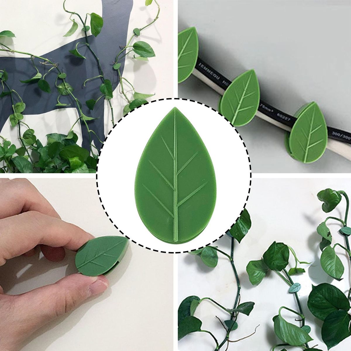 10pcs Adhesive Wall Clips for Plant Climbing Indooroutdoor Vine Green