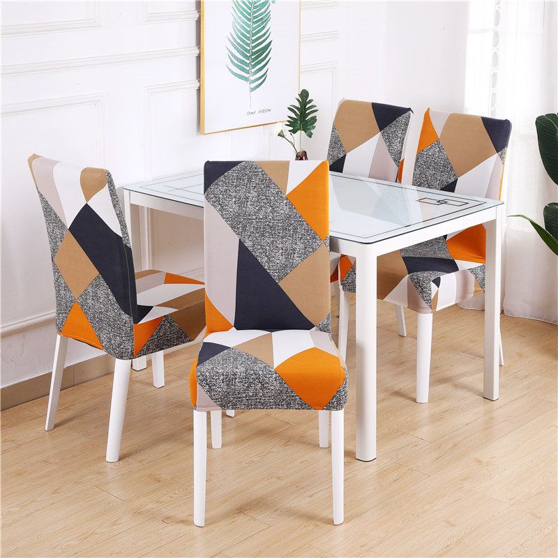 Dining Chair Cover Spandex Elastic Pastoral Print Modern