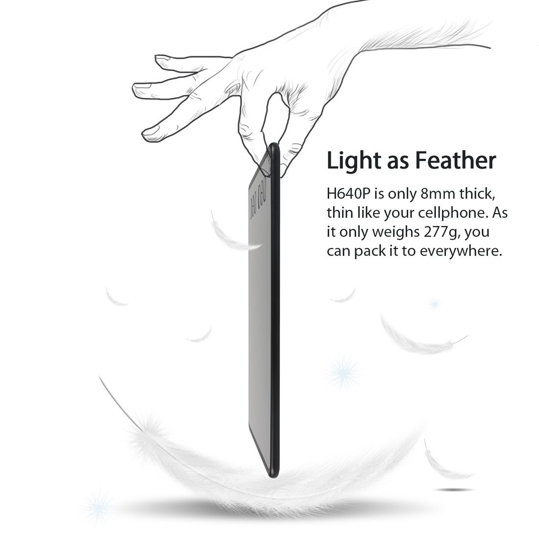 H640P 5080LPI Professional Art USB Graphics Drawing Tablet For Windows / OS