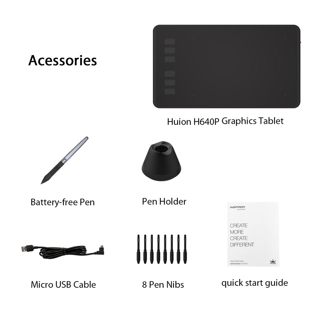 H640P 5080LPI Professional Art USB Graphics Drawing Tablet For Windows / OS