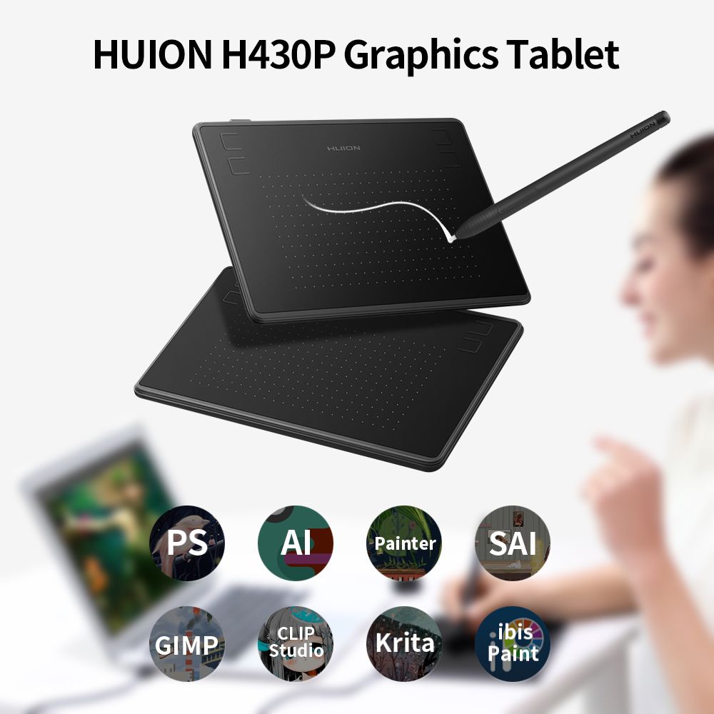 H430P Graphics Tablet Drawing Tablet With 4096 Levels