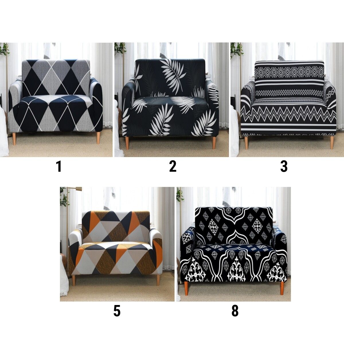 Single Seater Stretch Chair Sofa Covers Couch Cover Elastic Slipcover Protector 5