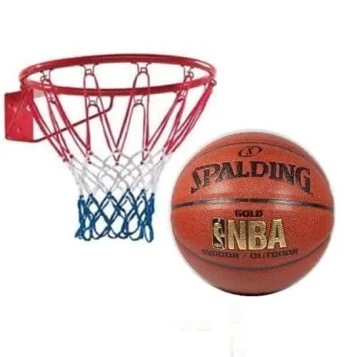 Wall Hanging Basketball Hoop Rim Net & Basketball