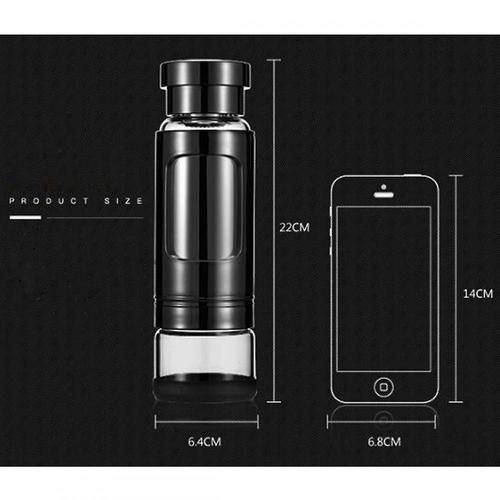 Portable Tea Tumbler Water Bottle 400ml With Removable Tea/fruit Infuser And Tea Storage Compartment(Black)