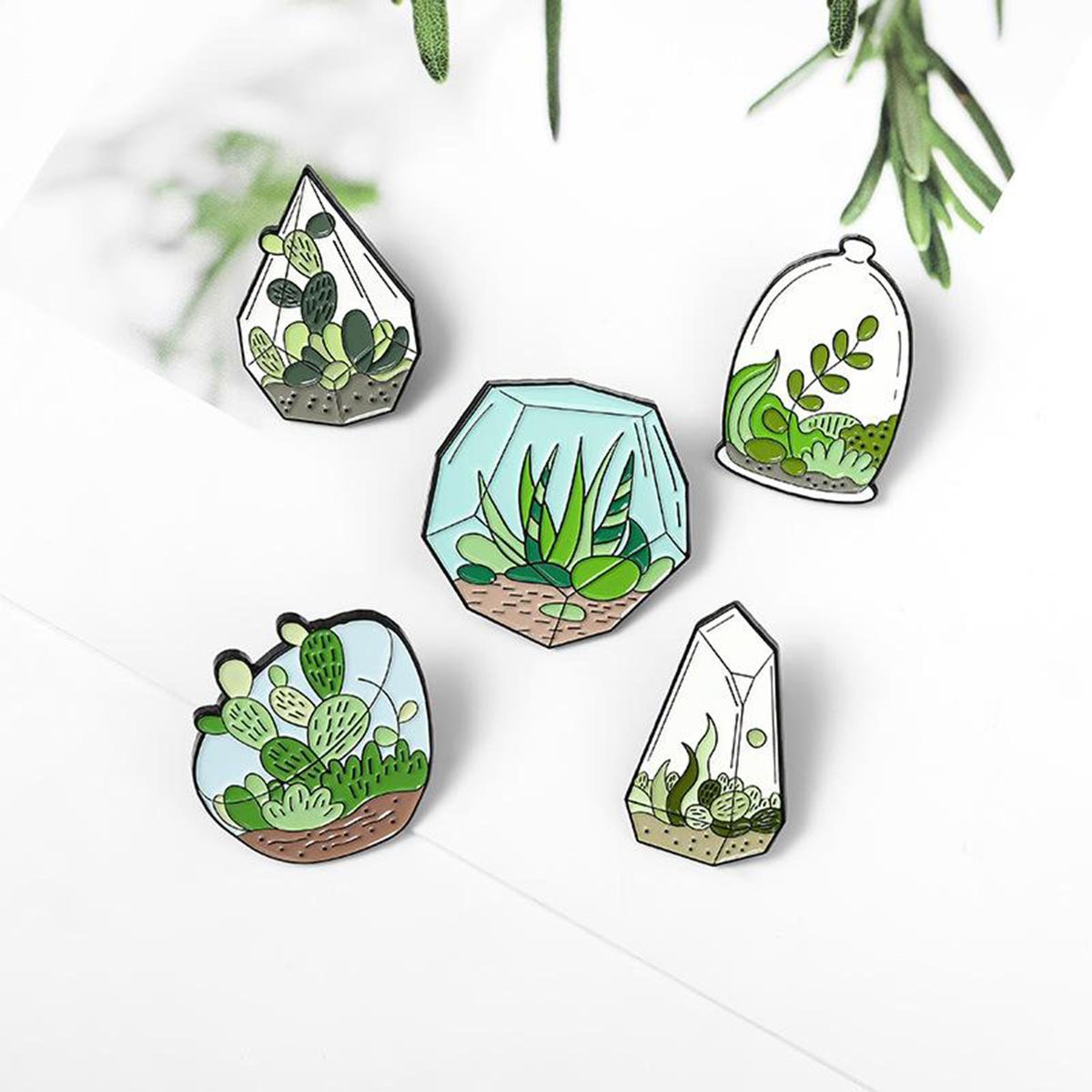 1Set Novelty Brooch  Shawl Dresses Collar Safety  Plant Potted