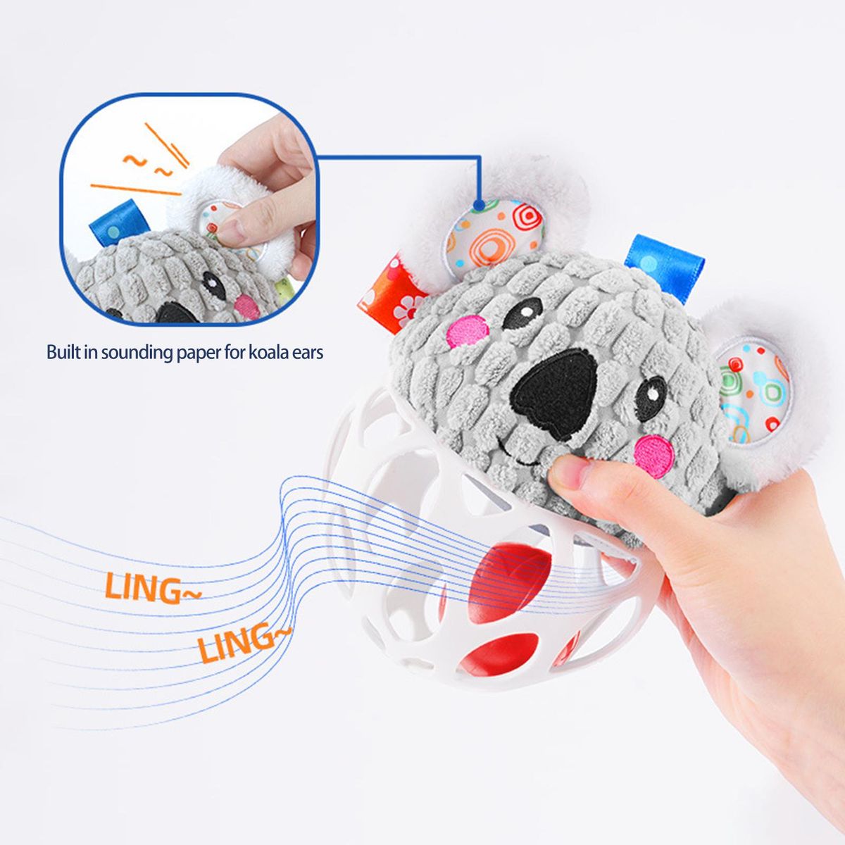 Baby Catch Ball Children Catch Ball Soft Grasping Toy White