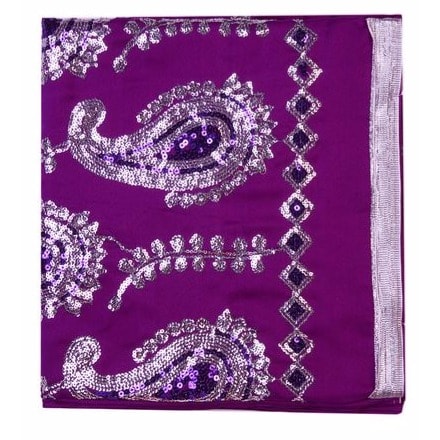 Indian Plain Fabric And Pattern Fabric - Purple - 5 Yards