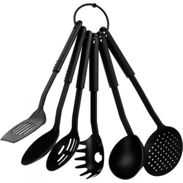 Non-Stick Spoon Set - Black - Set Of 6