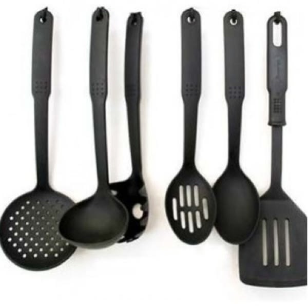 Non-Stick Spoon Set - Black - Set Of 6