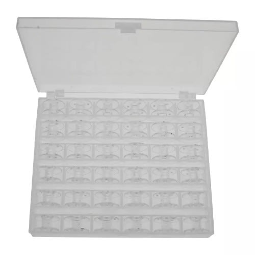 Bobbin Box With 36 Compartments And 36 Transparent Bobbins-White