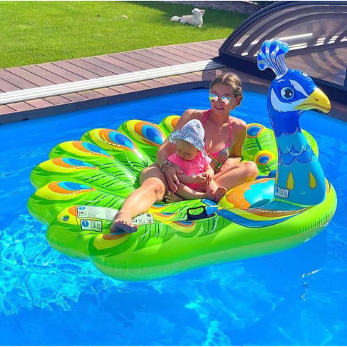Peacock Inflatable Island, 76" X 64" X 37", For Ages 6+