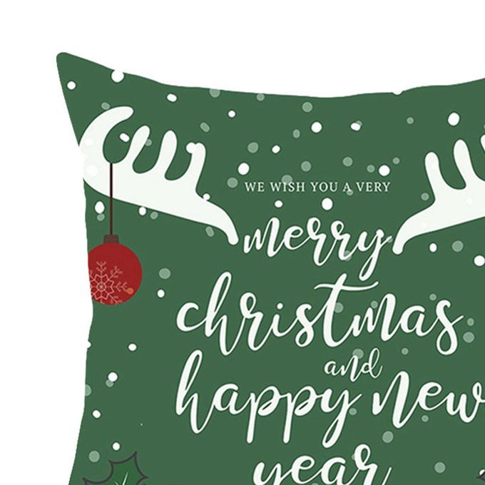 Pillow Case Merry Christmas Print Washable Polyester Santa-