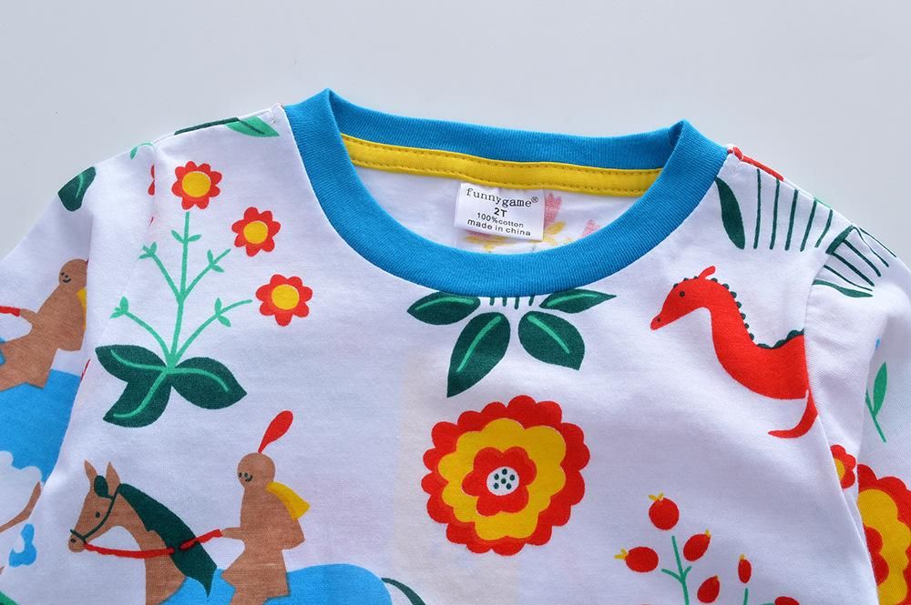 Autumn New European And American Style Children Shirt Long-Sleeved Girls' Dress Knitted Gi