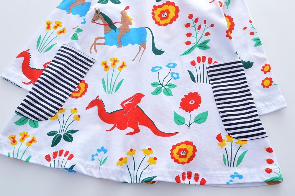 Autumn New European And American Style Children Shirt Long-Sleeved Girls' Dress Knitted Gi