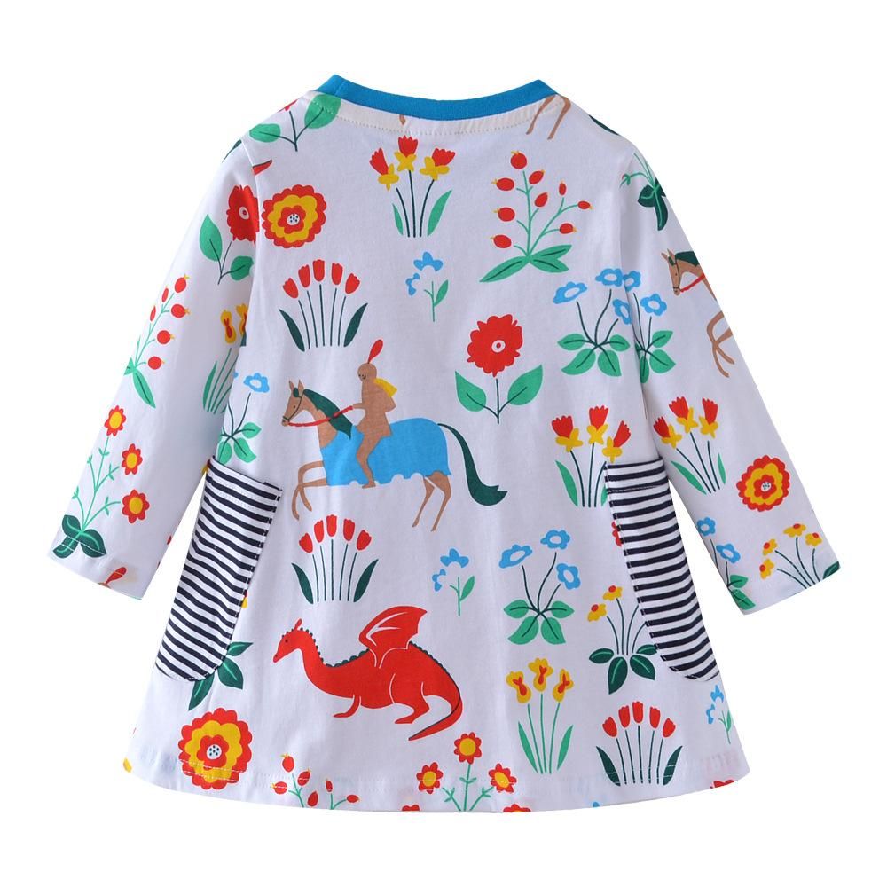 Autumn New European And American Style Children Shirt Long-Sleeved Girls' Dress Knitted Gi