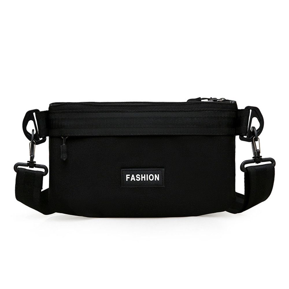 (Black)Canvas Waist Bag Messenger Backpack Men'S Leisure Fashion Sports Shoulder Bag Student K SBS