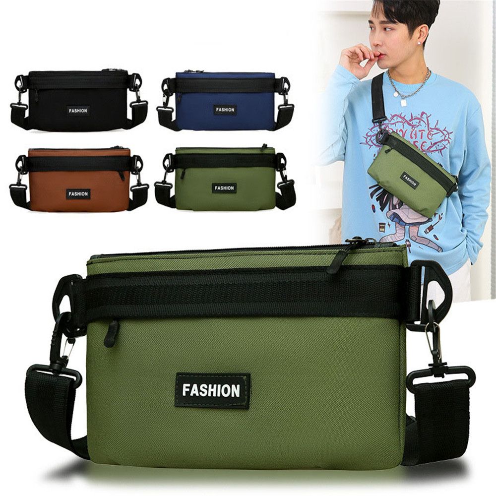 (Black)Canvas Waist Bag Messenger Backpack Men'S Leisure Fashion Sports Shoulder Bag Student K SBS