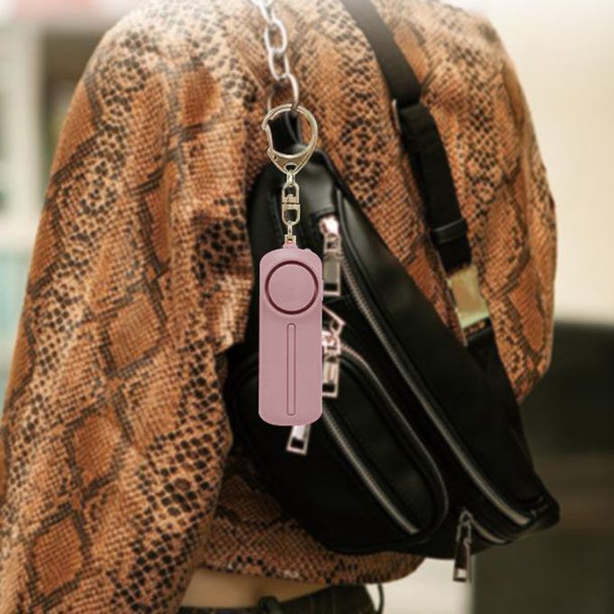 Personal Alarm Keychain W/LED Light 130DB Emergency Safety Alarm  Pink