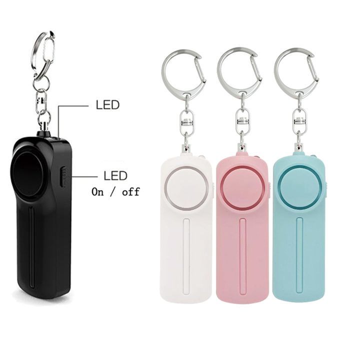 Personal Alarm Keychain W/LED Light 130DB Emergency Safety Alarm  Pink