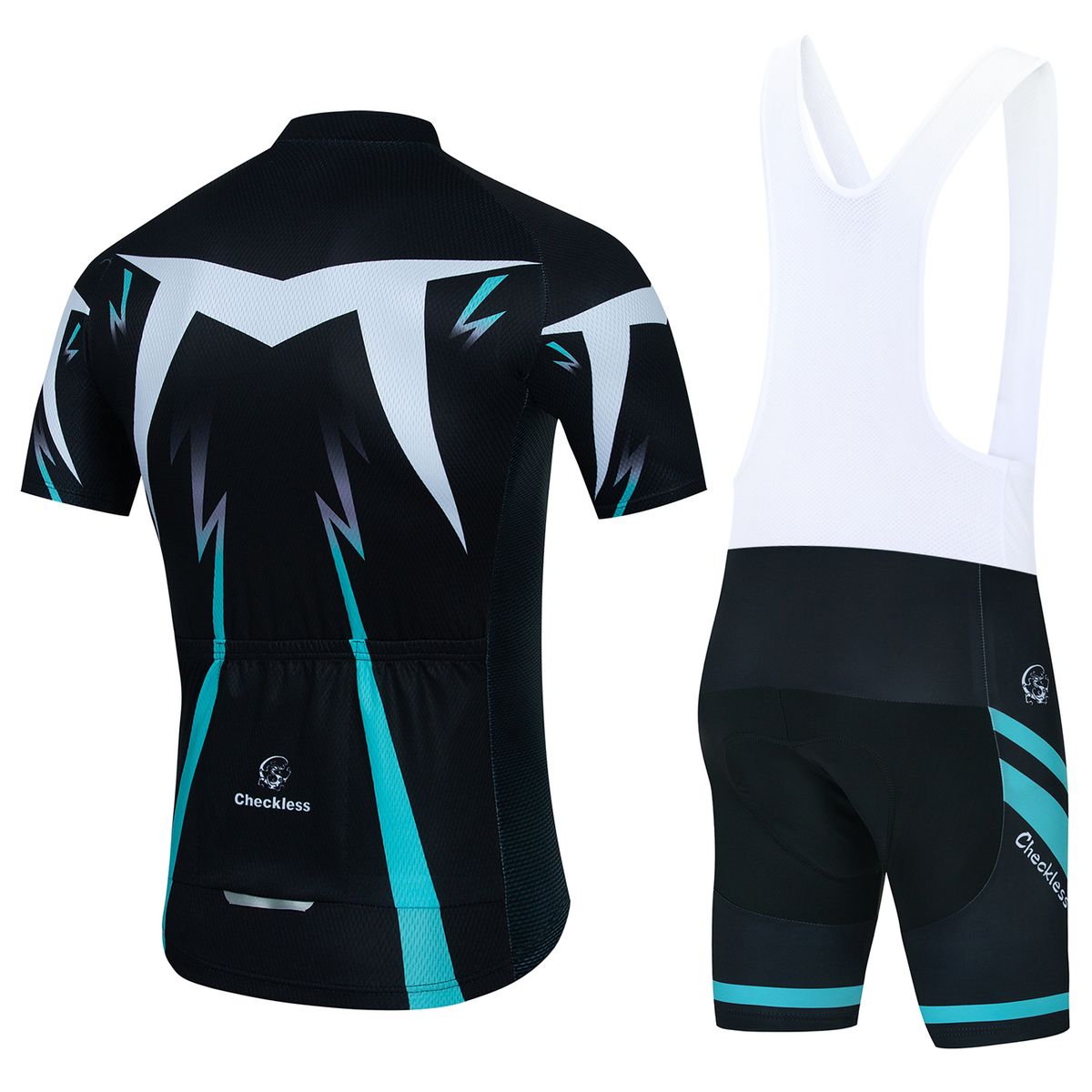 Blue Summer Short Sleeve Cycling Jersey Quick Dry Road Bike Suit