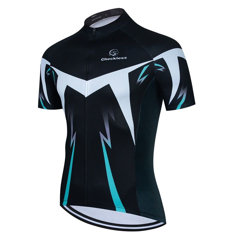 Blue Summer Short Sleeve Cycling Jersey Quick Dry Road Bike Suit