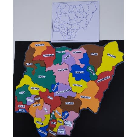 Wooden Puzzle Map Of Nigeria States -37Pieces