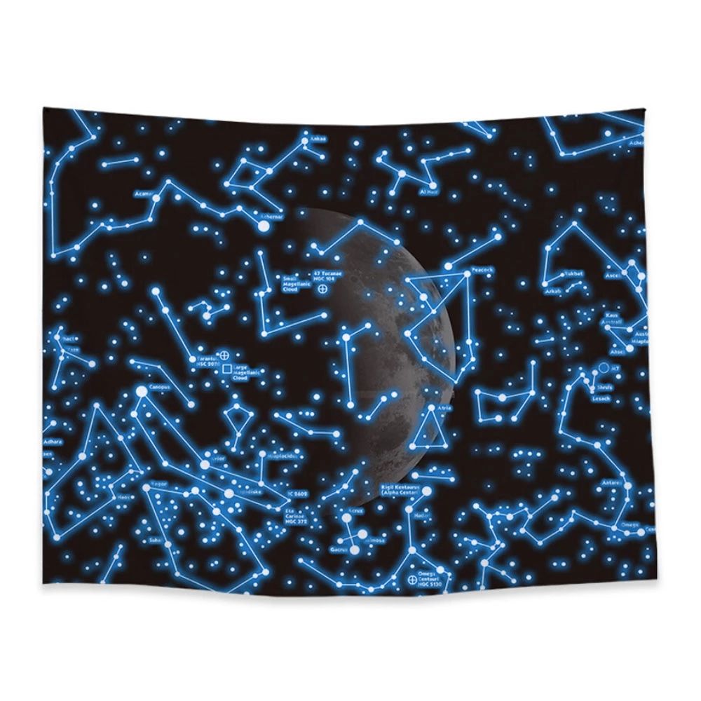 Luminous Star Galaxy Constellations Tapestry Wall Blanket