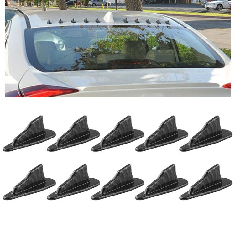 10 PCS Universal Car Carbon Fiber Shark Fin Difr