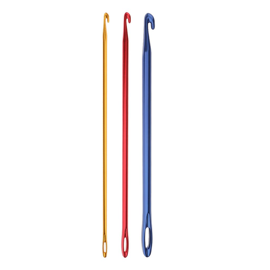 6mm Blue Afghan Tunisian Aluminium Crochet Hook Set Knitting 6 Mm Blue