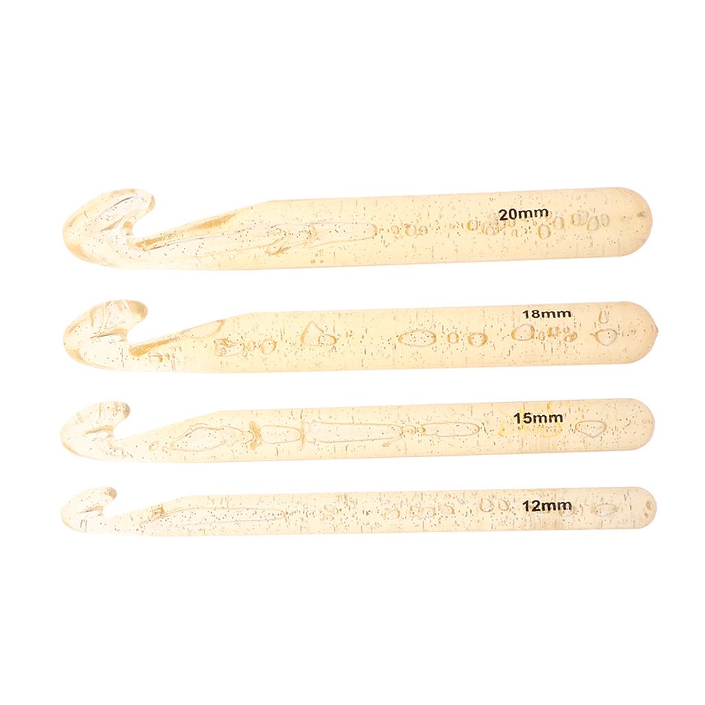 4Pcs Large Chunky Crochet Hooks Needles Set - 12 15 18 20mm Knitting