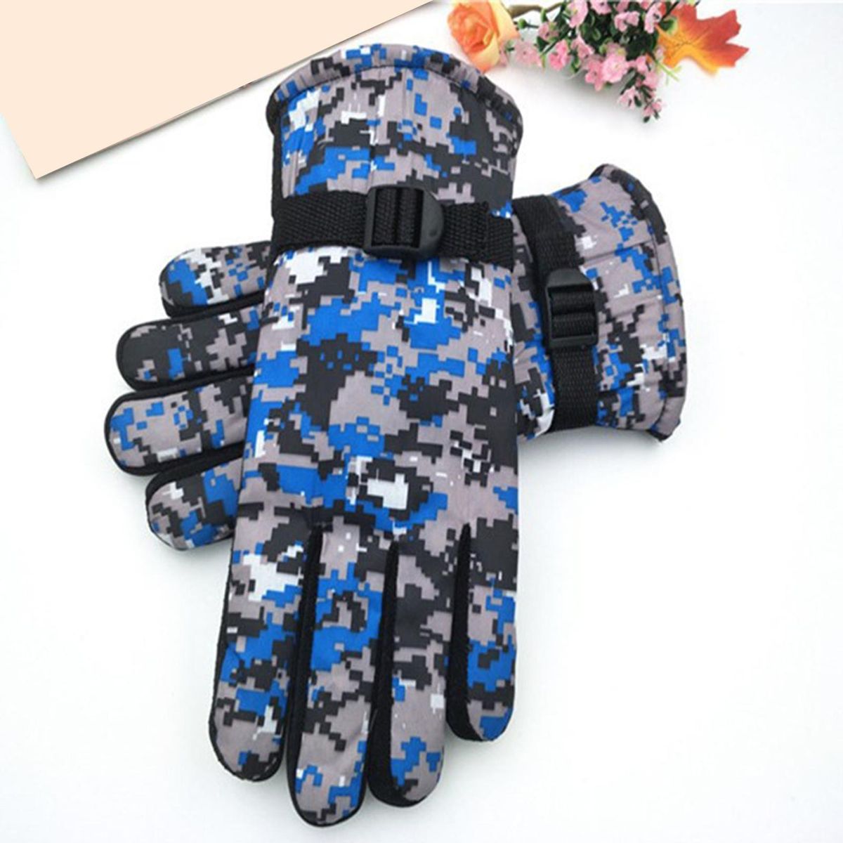 1 Pair Hunting Printed Non-slip Thermal Blue