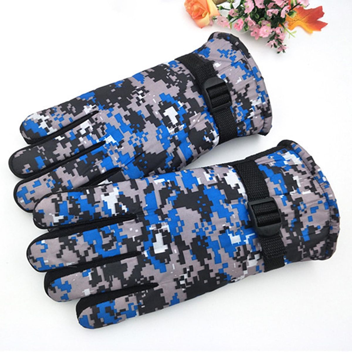 1 Pair Hunting Printed Non-slip Thermal Blue