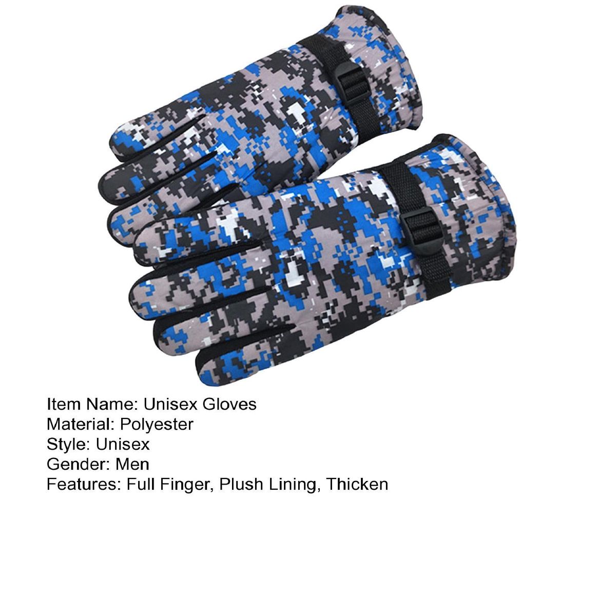 1 Pair Hunting Printed Non-slip Thermal Blue