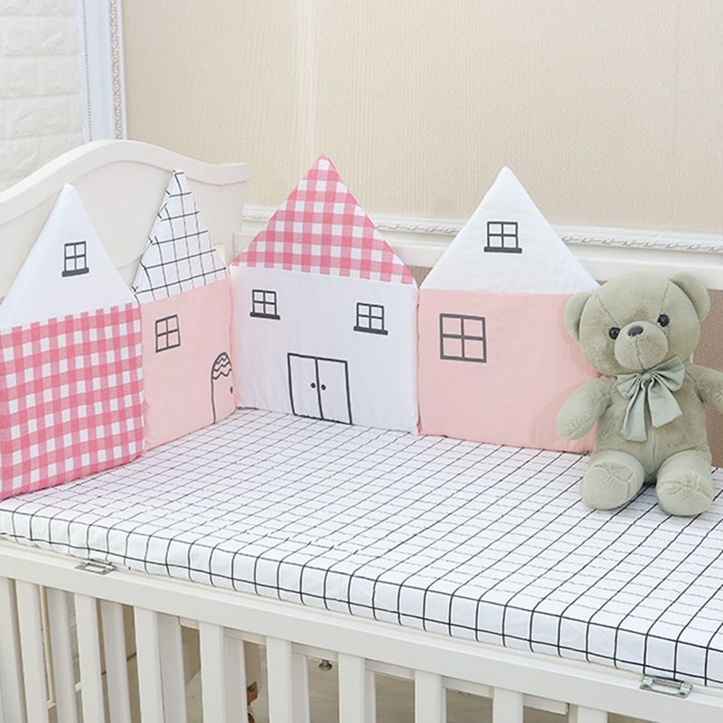4pcs/2pcs A Set Baby Bed Bumper House Shaped Cute Crib Bed